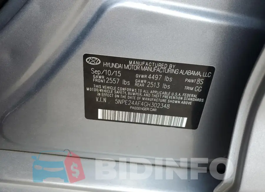 5NPE24AF4GH302348 Photo# 12