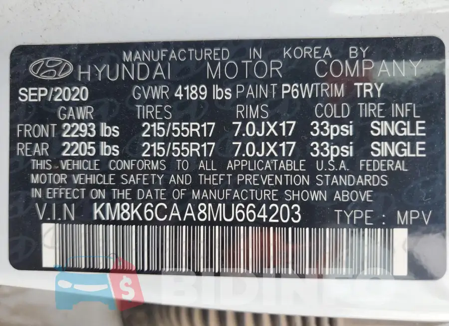 KM8K6CAA8MU664203 Photo# 14