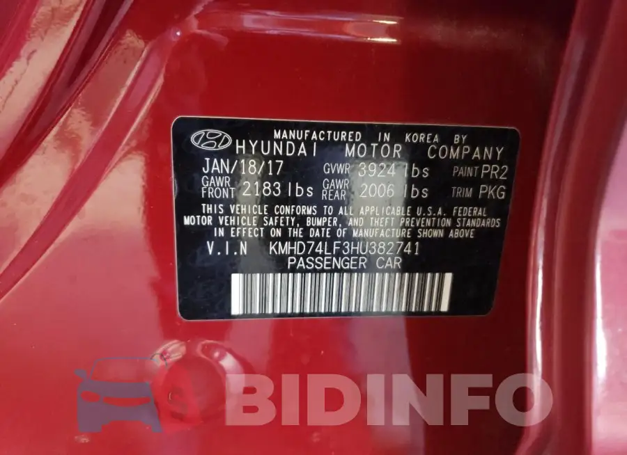 KMHD74LF3HU382741 Photo# 12