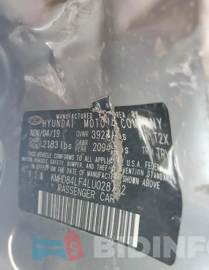 KMHD84LF4LU028782 Photo# 12