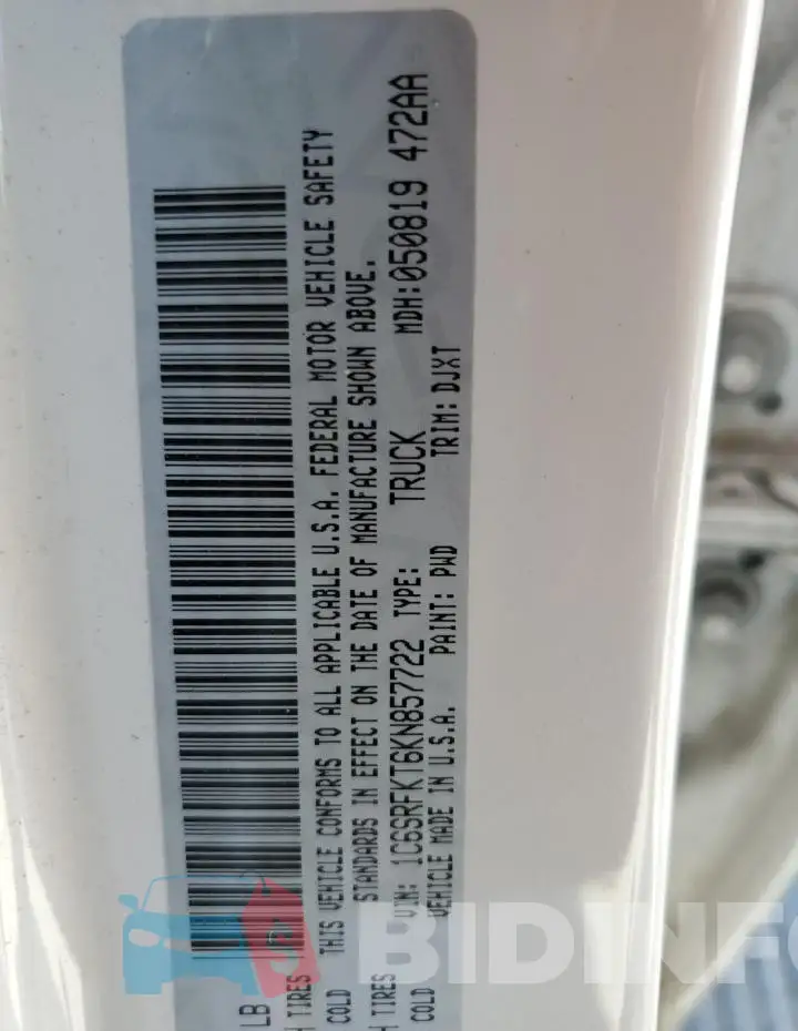 1C6SRFKT6KN857722 Photo# 12
