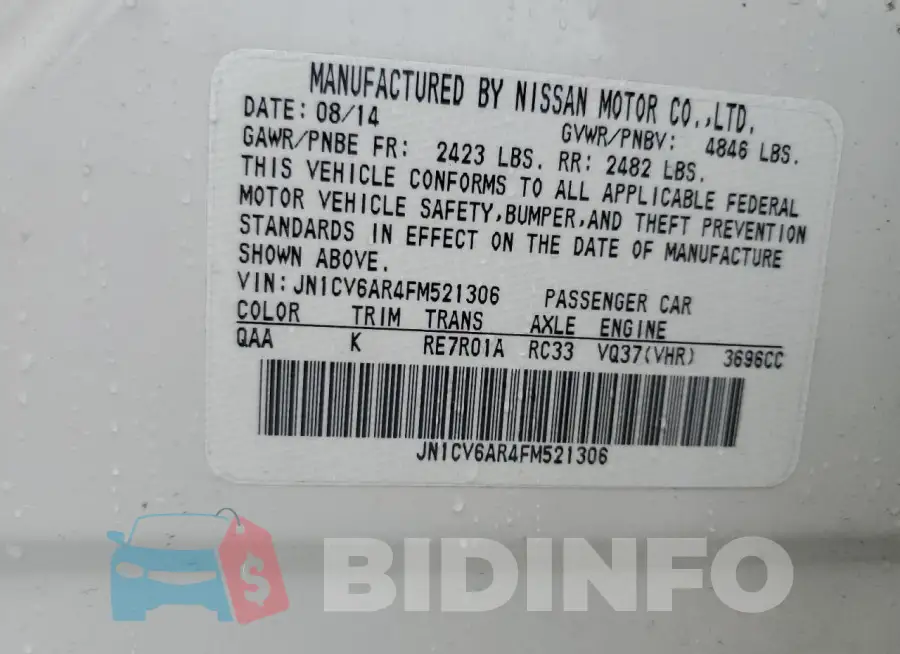 JN1CV6AR4FM521306 Photo# 12