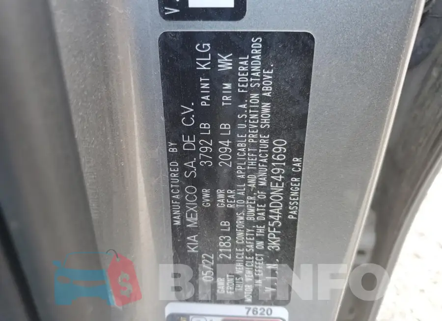 3KPF54AD0NE491690 Photo# 12