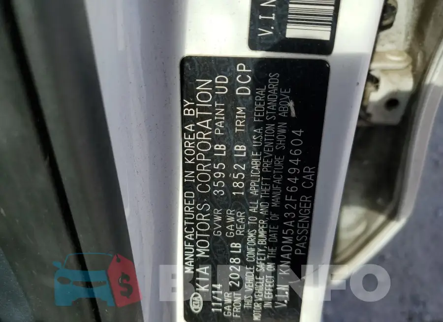 KNADM5A32F6494604 Photo# 12