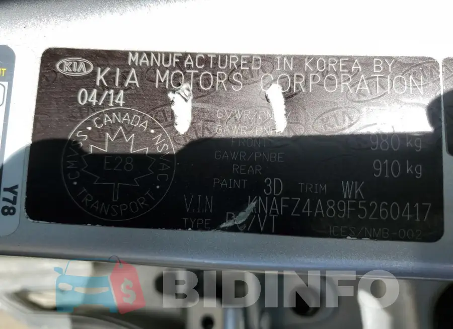 KNAFZ4A89F5260417 Photo# 13