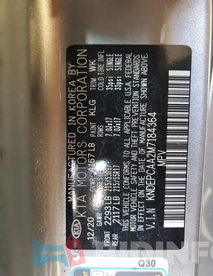 KNDEPCAA2M7184364 Photo# 13