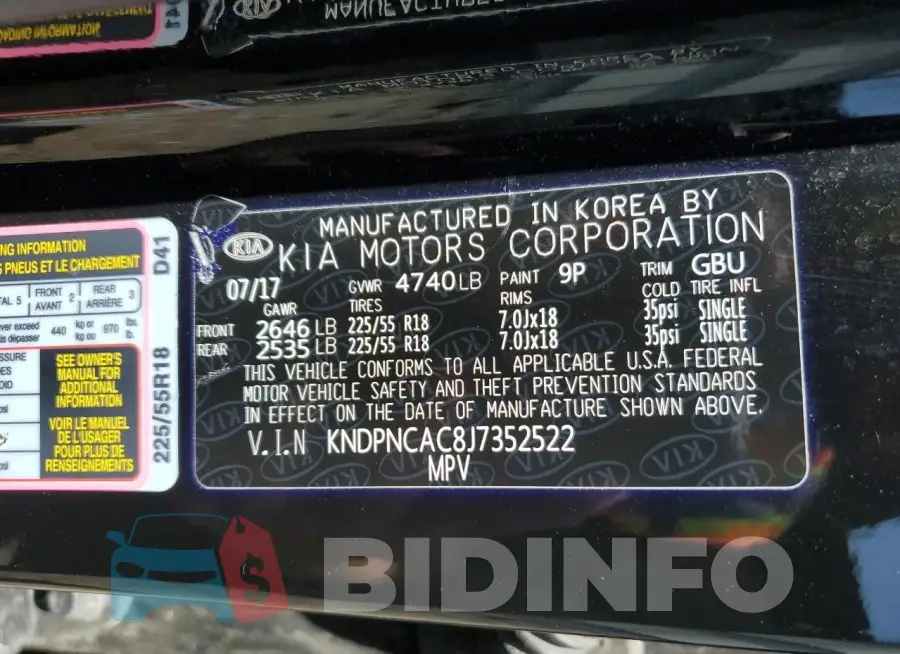 KNDPNCAC8J7352522 Photo# 13