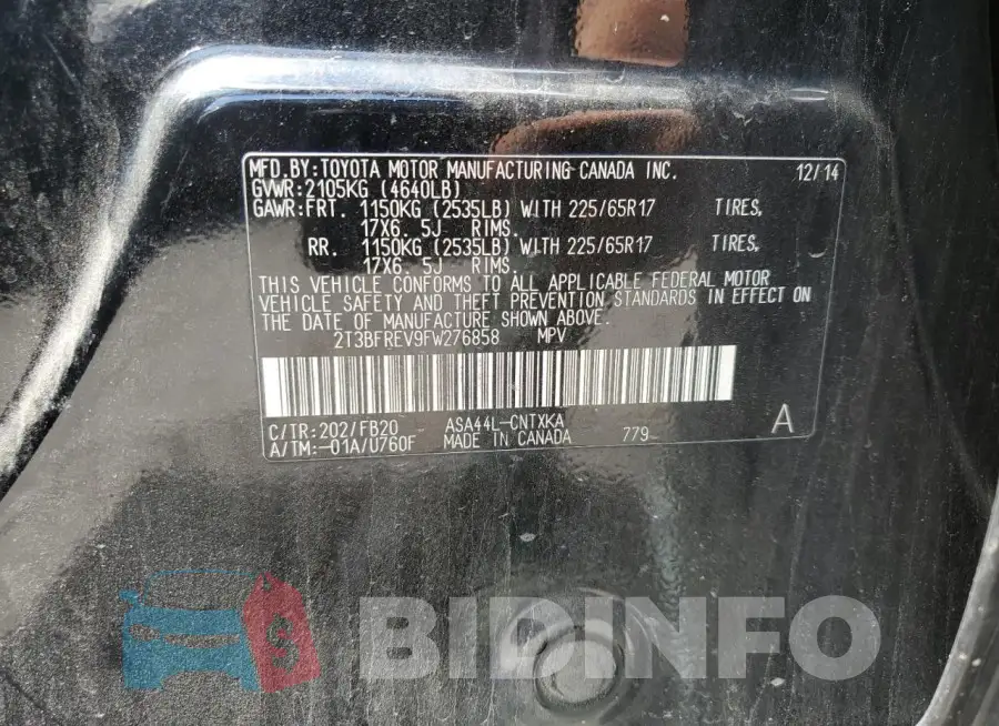 2T3BFREV9FW276858 Photo# 14