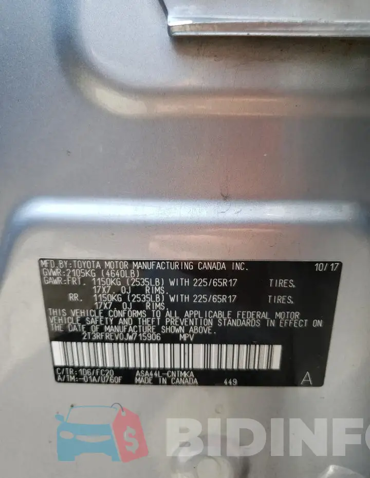 2T3RFREV0JW715906 Photo# 13