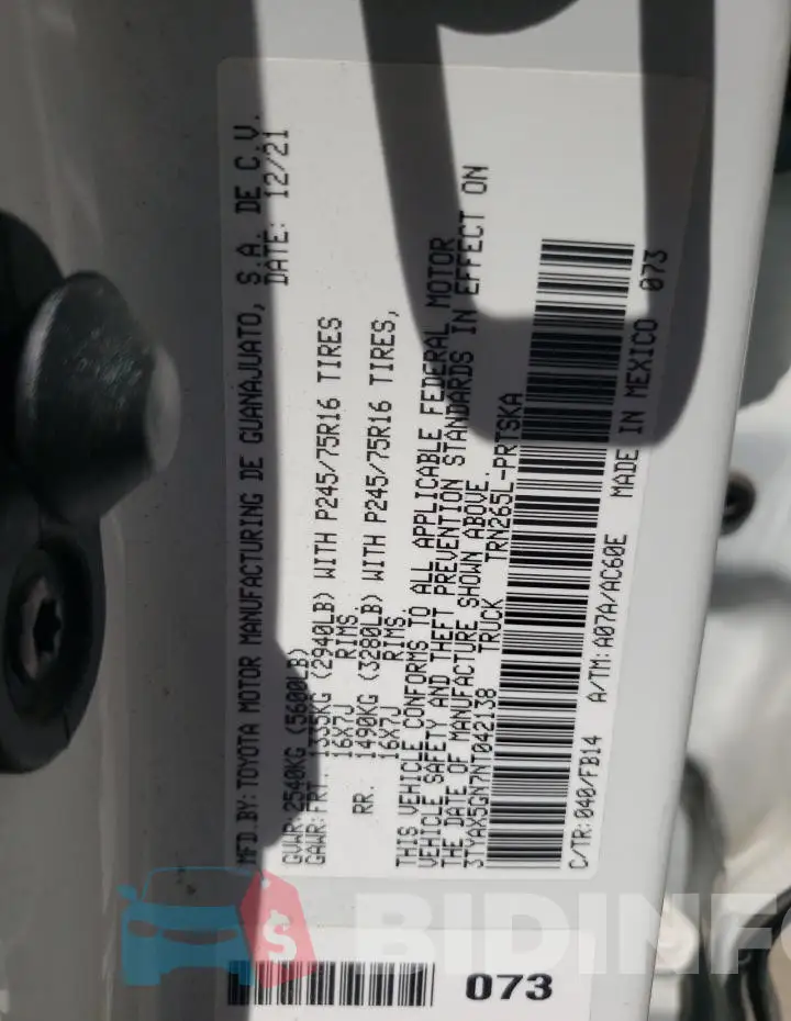 3TYAX5GN7NT042138 Photo# 12