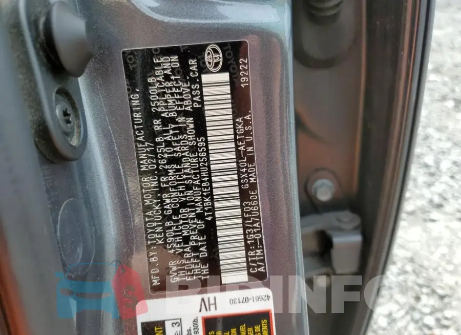 4T1BK1EB4HU256595 Photo# 11