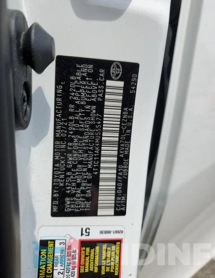 4T1C11AK4MU555477 Photo# 12