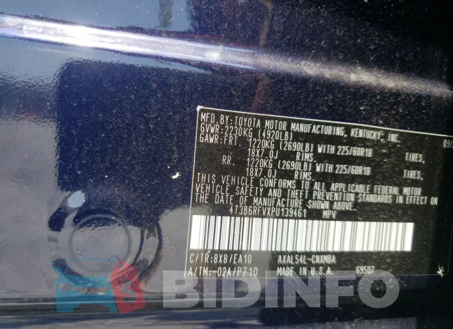 4T3B6RFVXPU139461 Photo# 13