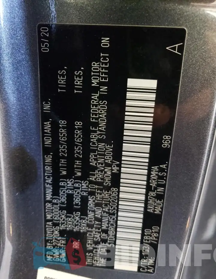 5TDHBRCH5LS502068 Photo# 13