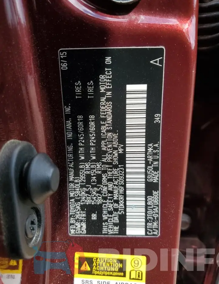 5TDKKRFH6FS093231 Photo# 12