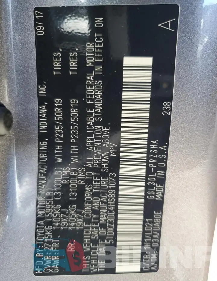 5TDXZ3DC4HS891073 Photo# 14