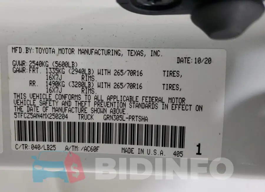 5TFCZ5AN4MX250204 Photo# 12