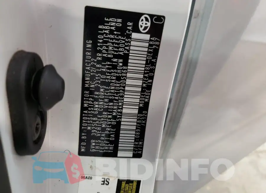 5YFB4MDE9PP005868 Photo# 12