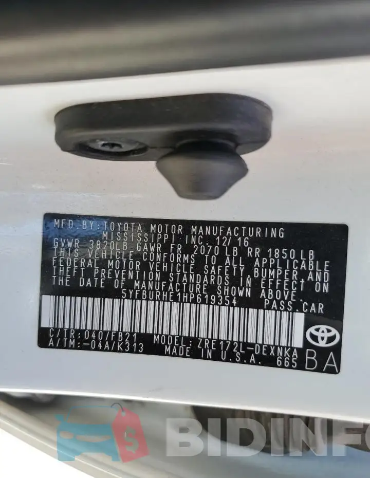 5YFBURHE1HP619354 Photo# 13