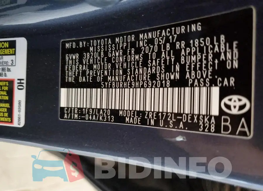 5YFBURHE9HP692018 Photo# 12