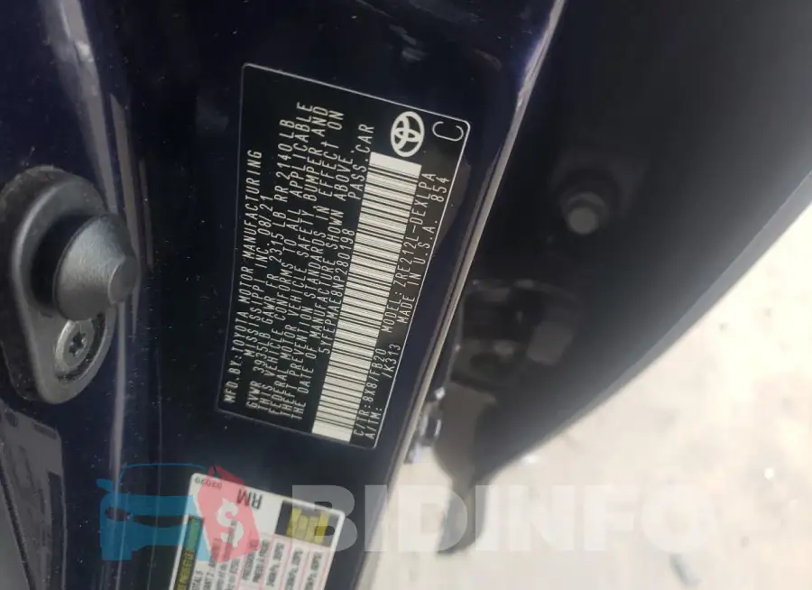 5YFEPMAE8NP280198 Photo# 12