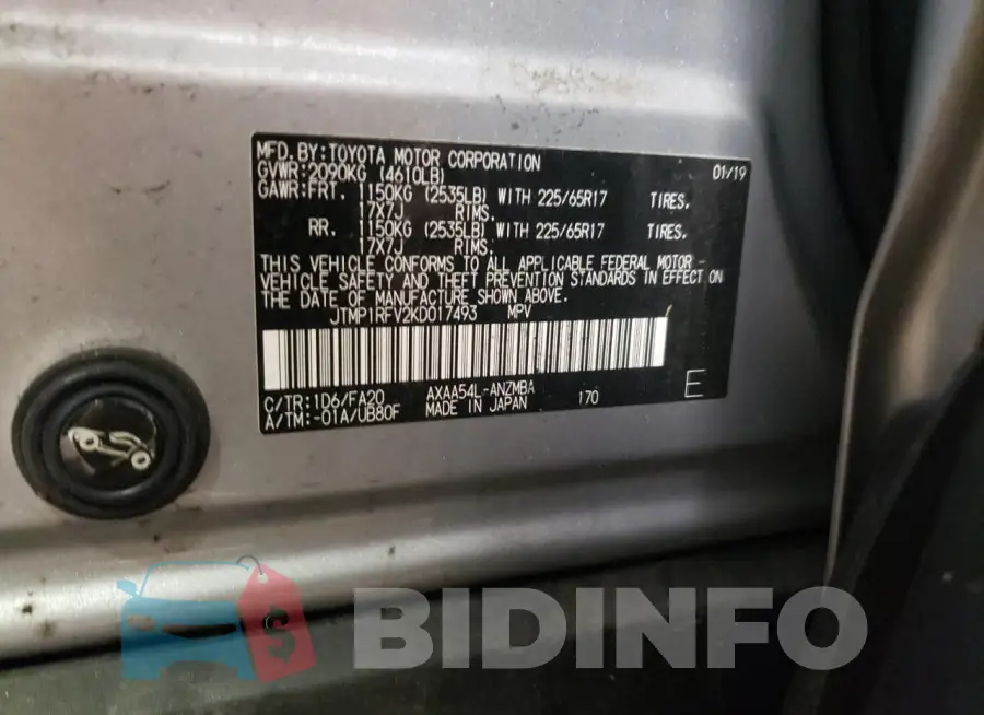 JTMP1RFV2KD017493 Photo# 14
