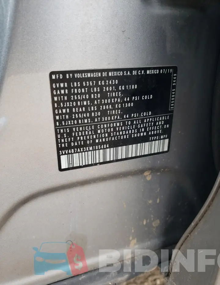 3VV4B7AX3KM185484 Photo# 12