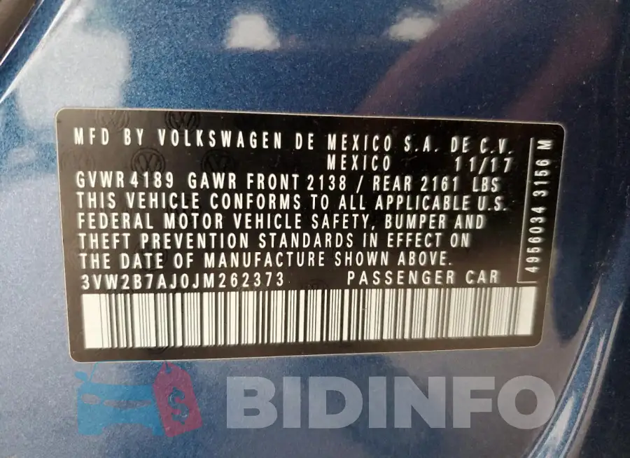 3VW2B7AJ0JM262373 Photo# 12