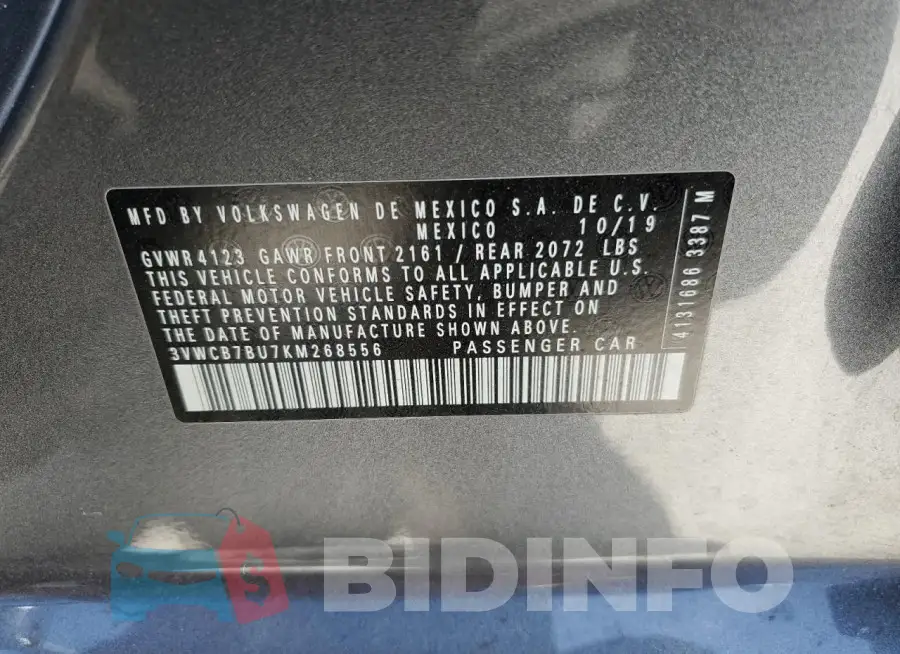 3VWCB7BU7KM268556 Photo# 12