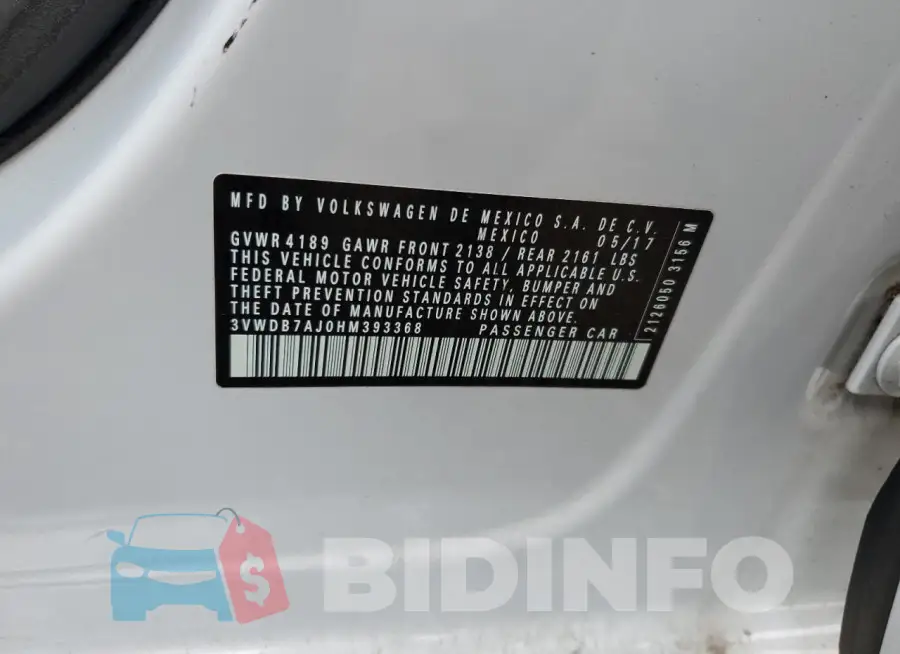 3VWDB7AJ0HM393368 Photo# 12