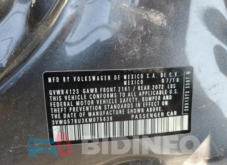 3VWG57BU3KM075636 Photo# 12