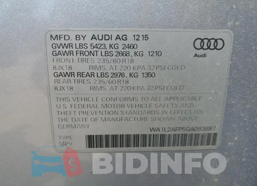 WA1L2AFP5GA093887 Photo# 13