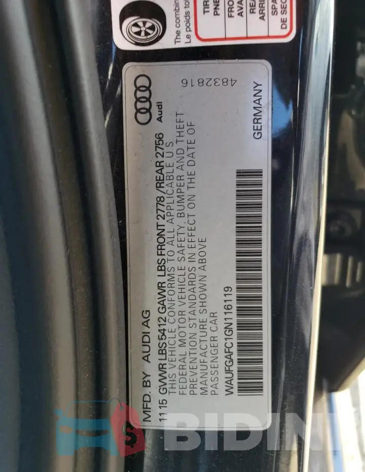 WAUFGAFC1GN116119 Photo# 12