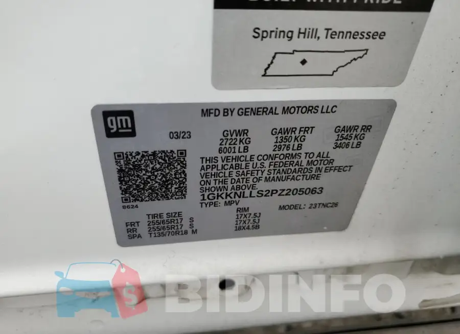 1GKKNLLS2PZ205063 Photo# 13