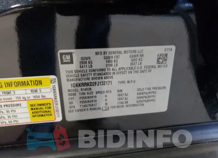 1GKKRRKD2FJ132171 Photo# 13