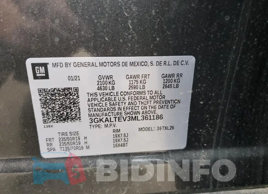 3GKALTEV3ML361186 Photo# 13