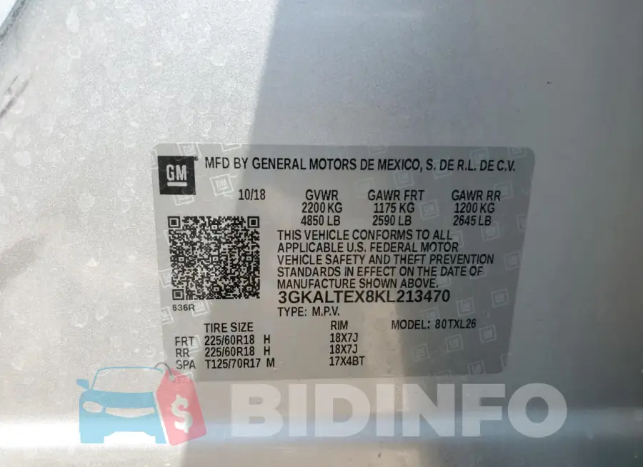3GKALTEX8KL213470 Photo# 13