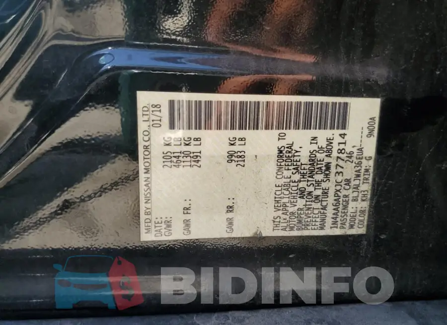 1N4AA6APXJC377814 Photo# 12