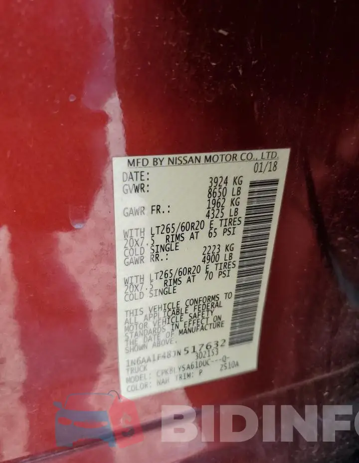 1N6AA1F48JN517632 Photo# 12