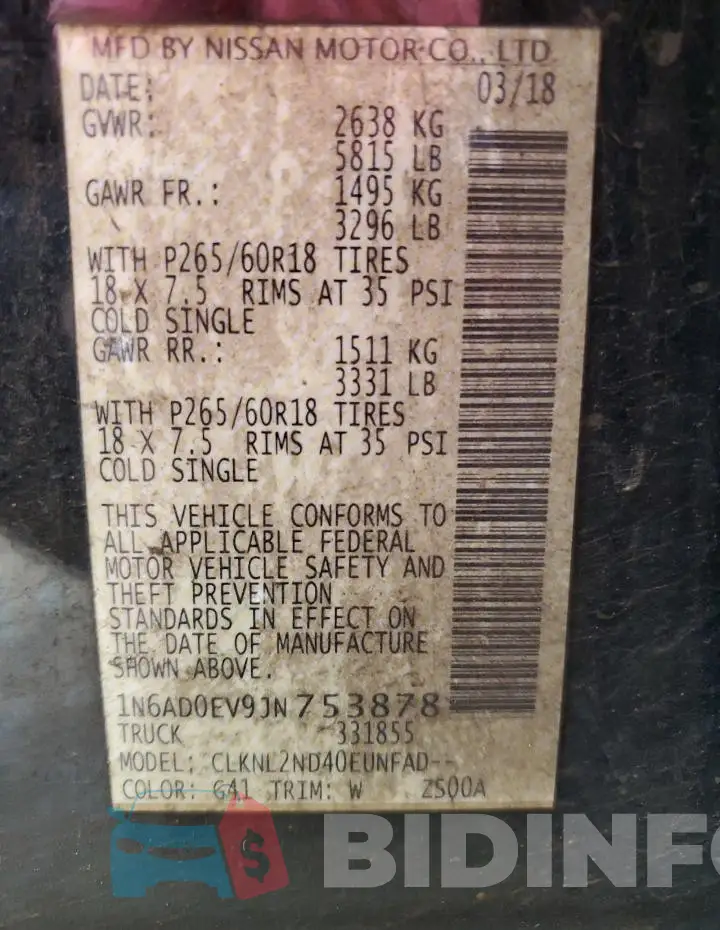 1N6AD0EV9JN753878 Photo# 13