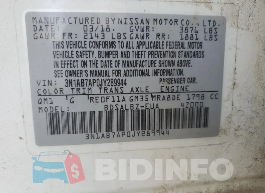 3N1AB7AP0JY289944 Photo# 13