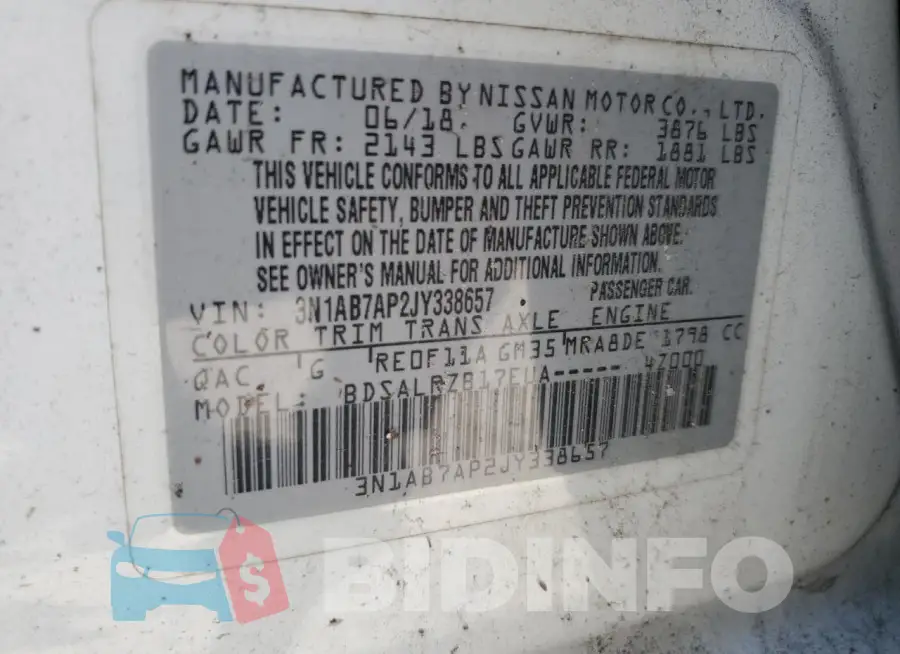 3N1AB7AP2JY338657 Photo# 13