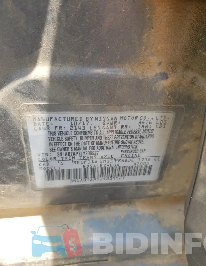 3N1AB7AP7JY209927 Photo# 12