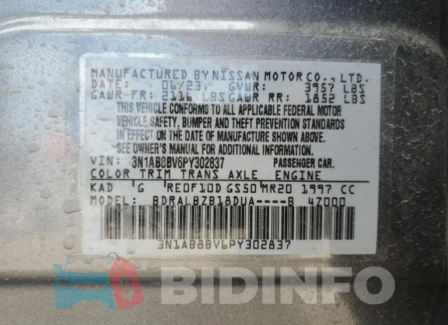 3N1AB8BV6PY302837 Photo# 12