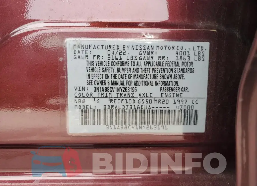 3N1AB8CV1NY263196 Photo# 13