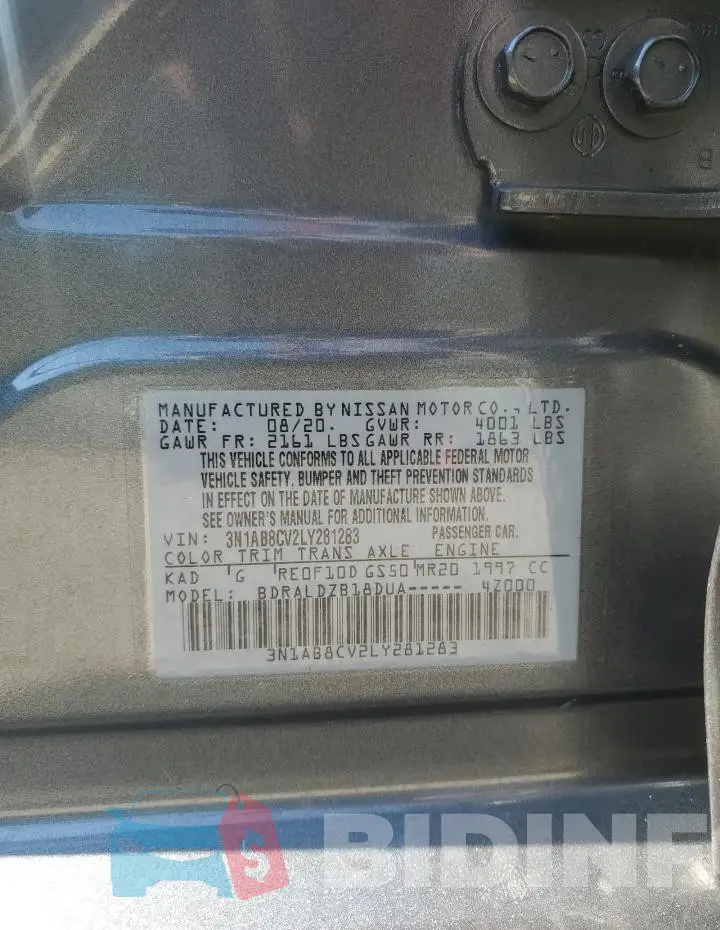 3N1AB8CV2LY281283 Photo# 12