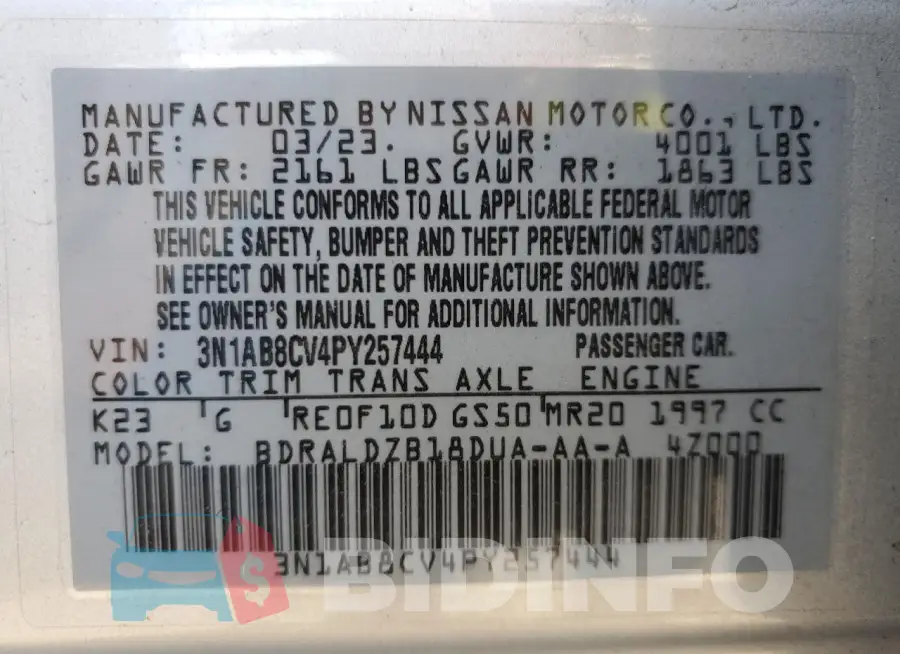 3N1AB8CV4PY257444 Photo# 12