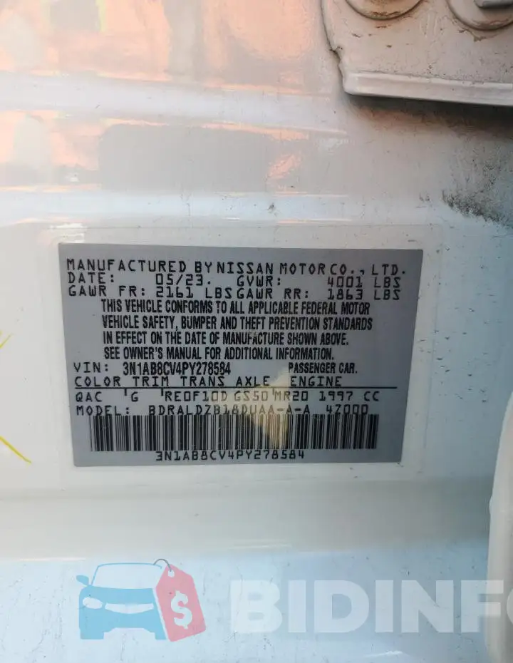 3N1AB8CV4PY278584 Photo# 13