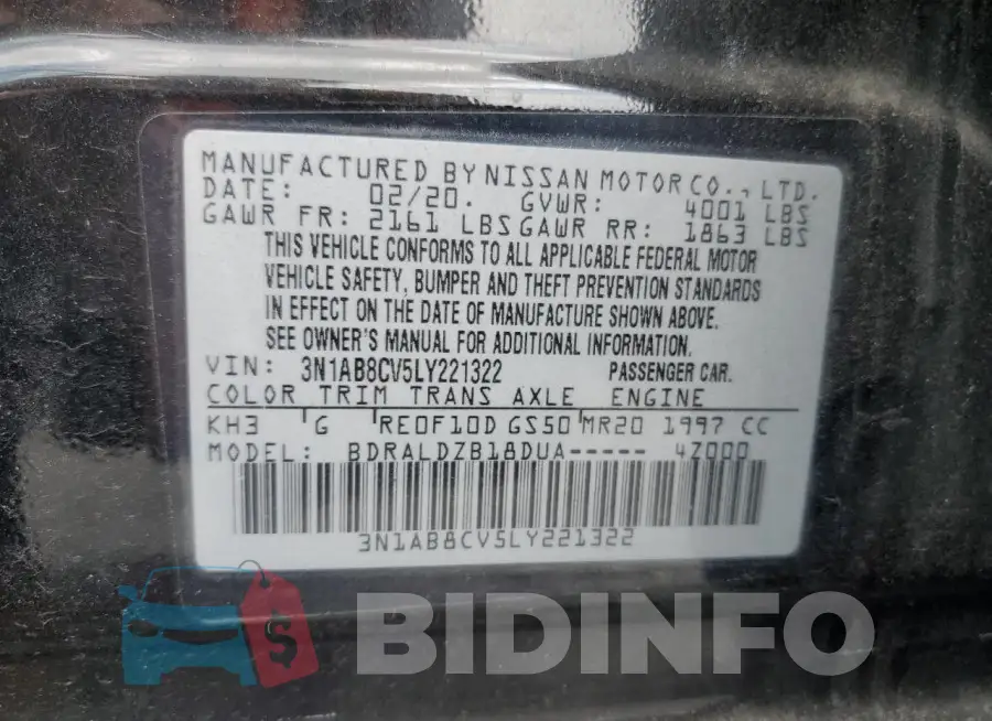 3N1AB8CV5LY221322 Photo# 12