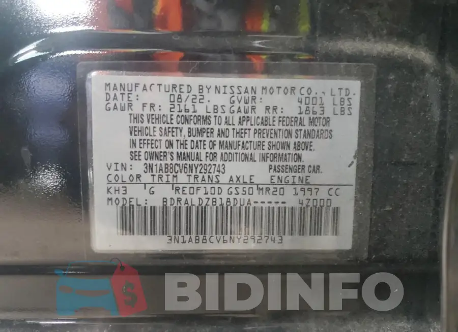 3N1AB8CV6NY292743 Photo# 12